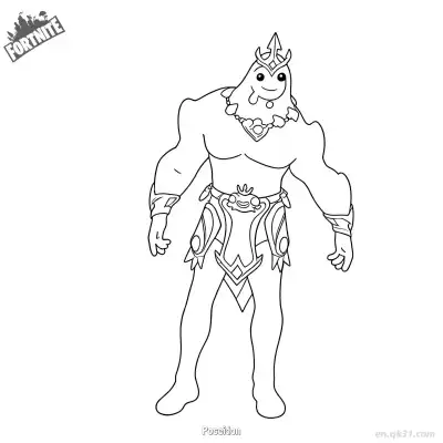 Free printable Poseidon 02 Coloring Page - Free PDF Printable Fortnite Coloring Sheets coloring page